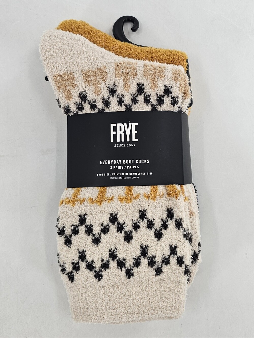 FRYE FUZZY BOOT SOCKS 2-PAIRS WOMEN'S SIZE 5-10 NWT MULTICOLOR